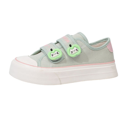 Os novos sapatos semideslizantes enérgicos, fofos e confortáveis da Warrior, sapatos simples de velcro de alto valor, sapatos versáteis de plataforma coreana feminina