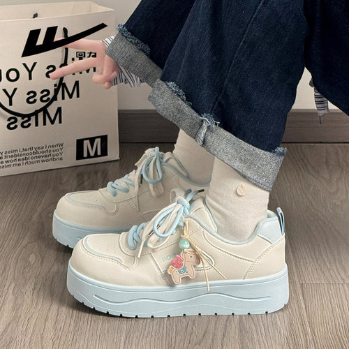 Os novos ténis versáteis confortáveis e com blocos de cor da Warrior, os elegantes singles femininos da moda coreana, sapatos casuais modernos de alto valor estético