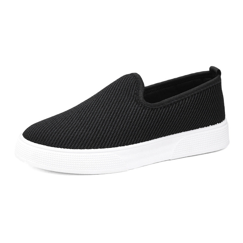 Sapatos masculinos de verão 2025 sapatos de lona respirável, sapatos de slip-on, sapatos de um pé, sapatos antigos de tecido Beijing de homem, sapatos de prancha casuais, sapatos masculinos