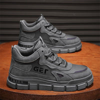 Homens Primavera 2025 Novo Estaleiro de Obras Caminhadas Sapatos de Proteção para o Trabalho, Calçado Desportivo Casual Masculino Roupa de Trabalho Alta Martin Botas Martin