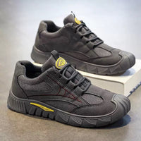 Sapatos de proteção ao parto, sapatos de homem, novos sapatos respiráveis de mola respiráveis para trabalho de trabalho, sapatos desportivos antiderrapantes e resistentes ao desgaste, sapatos de trabalho casuais, sapatos de caminhada