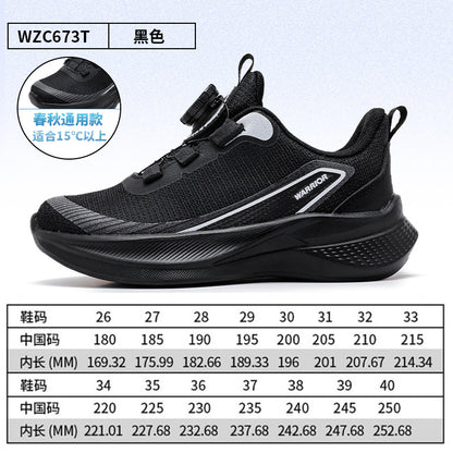 Sapatos de rapaz e rapariga Warrior fashionable e versáteis, sapatos desportivos confortáveis com blocos de cor, sapatos casuais para viagens ao ar livre, adesivo frio