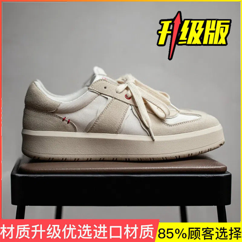 Sapatos de treino moral masculino, primavera/outono 2024 novos sapatos retro retro e versáteis, ténis desportivos casuais de sola grossa para homens que aumentam a altura