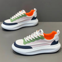 Sapatos masculinos A-Gan, sapatos desportivos de malha fina e respiráveis de verão, sapatos casuais casuais de malha com sola grossa e aumento de altura, sapatos brancos pequenos da moda