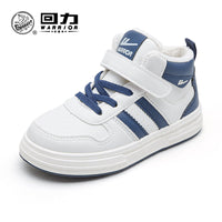 Sapatos roxos de lã alta, forrados a polar, sapatos infantis Warrior, sapatos de algodão para raparigas, sapatos casuais às riscas com sola grossa, sapatos novos para homem