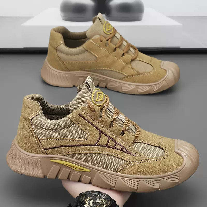 Sapatos de proteção ao parto, sapatos de homem, novos sapatos respiráveis de mola respiráveis para trabalho de trabalho, sapatos desportivos antiderrapantes e resistentes ao desgaste, sapatos de trabalho casuais, sapatos de caminhada