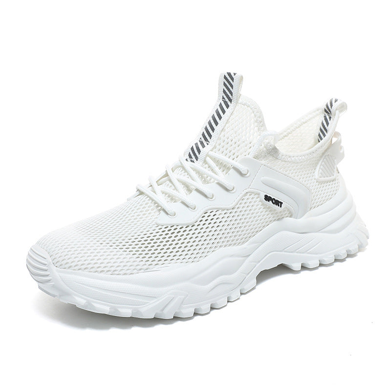 Novos sapatos masculinos de verão 2025, ténis de malha finos e resistentes a odores respiráveis, sapatilhas desportivas casuais de corrida da moda
