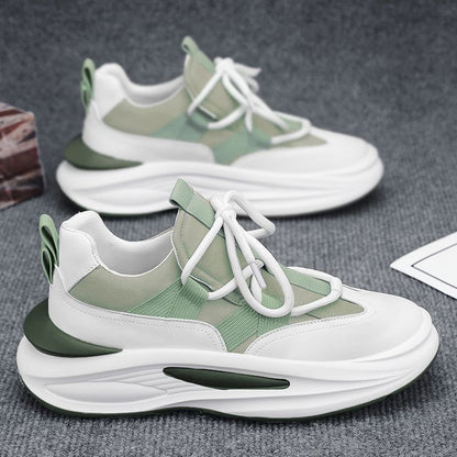 Sapatos masculinos de verão, novos sapatos de tecido para guarda-chuvas respiráveis, ténis de sola grossa e modernos e versáteis ao estilo coreano, sapatos casuais de pai