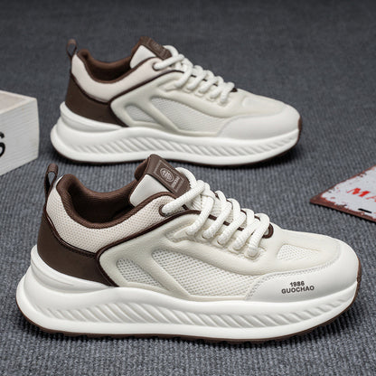 Sapatos masculinos A-Gan, versão coreana de verão Xiaobai desportivo casual de malha masculina sola macia antiderrapante pai a usar sapatos versáteis e modernos