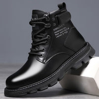 Botas Martin para Homens, Novos Sapatos de Outono 2024, Botas Modernas Forradas a Fleece ao estilo Coreano, Sapatos Casuais Casuais Versáteis de Capa Alta em Pele