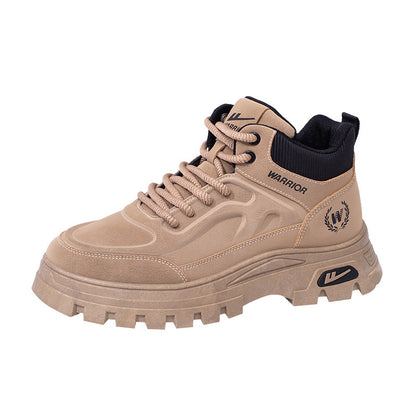As novas botas Martin ao estilo britânico da Warrior, sapatos altos e robustos, sapatos casuais de trabalho para exterior, sapatos masculinos vintage vintage versáteis de outono
