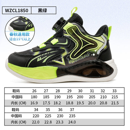 Sapatos infantis Warrior, ténis de basquetebol para rapazes dos 6 aos 12 anos, ténis de couro novos para o outono, sapatos de botão versáteis e modernos, confortáveis