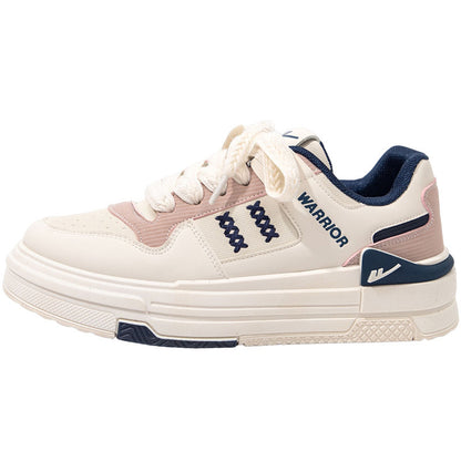 Sapatos de plataforma alta com blocos de cor Warrior, estilo universitário americano, ténis de alto valor, sapatos casuais femininos para alongar as pernas