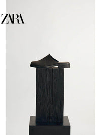 ZARA 2026 Primavera/Verão Sapatos Masculinos, Acabamento em Camurça, Bico Quadrado, Sola de Madeira, 2471720 700