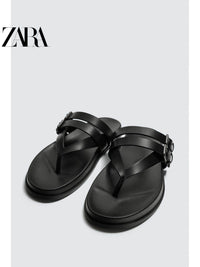 ZARA Coleção Primavera/Verão 2026 - Novos Sapatos Masculinos: Sandálias de dedo com fivela e múltiplas tiras - 2715720 800