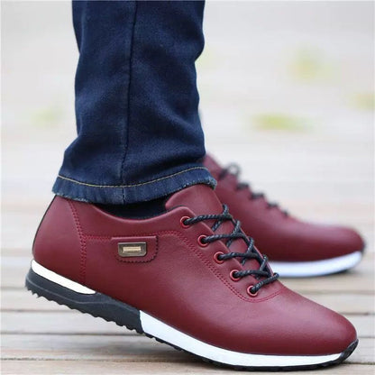 Spring Leather Shoes Versão Coreana Masculina Sapatos Casuais Masculinos Ténis Impermeáveis Sapatos de Tabuleiro Respiráveis Sapatos Masculinos Sapatos De Couro Masculino