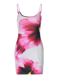 Vestido de slip de moda de verão para mulheres europeias e americanas, com blocos de cor, estilo street slim de decote em U, vestido slip de vendas transfronteiriças