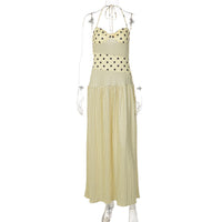 Verão 2026 Amazon Novo Vestido Feminino Sexy de Bolinhas Vintage Plissado Elegante Com Peças em Grosso