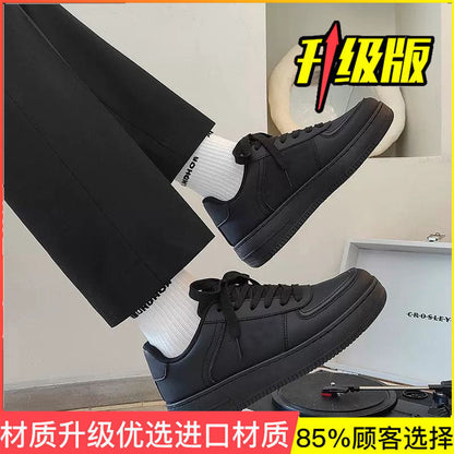 Homem Outono 2024 Trabalho Versátil Sapatos de Tabuleiro Americanos da High Street Desportivo Casual Preto de Cozinha Calçado da Moda