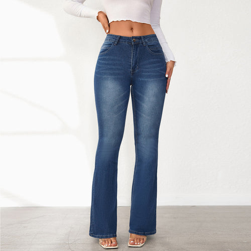 Amazon Calças Vintage Vintage Transfronteiriças Europeias e Americanas Femininas 2025 Primavera Novas Slim Fit Slim Stretch Ligeiramente Alargadas