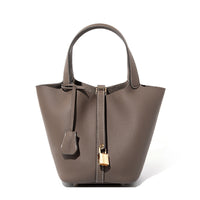 Malas 2026 Nova Cesta de Couve com Balde Bolsa de Mulher TC Mala de Pele Genuína Mala de Mãe Bolsa de Noiva Sensação de Luxo de Casamento