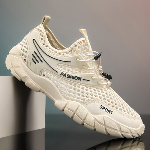 Sapatos de rede masculina, sapatos finos de rede respirável de verão para caminhadas de rede simples, sapatos casuais de verão para desporto de verão e na moda