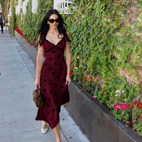 Vestido de moda francês sexy, europeu e americano, com borda em renda, decote em V, estampado em V, ajustado e ajustado para mulheres