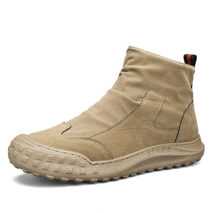 Novas botas Martin de outono com fecho lateral 2024 para homem, sapatos vintage britânicos Chelsea high-top masculino