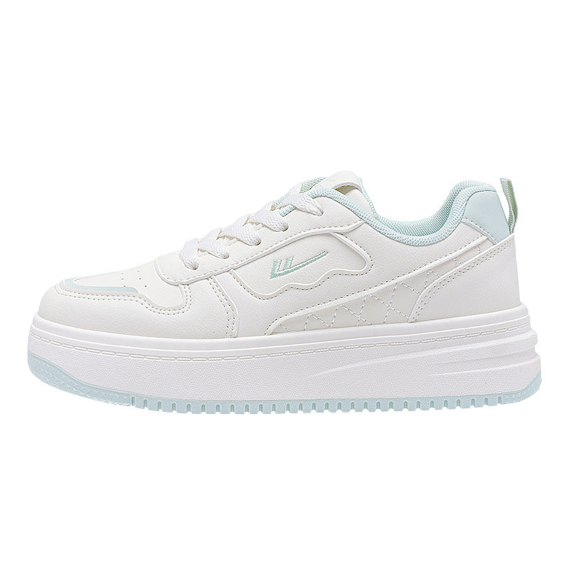 Sapatos brancos Warrior de cano baixo, confortáveis, versáteis versáteis de sola grossa, ténis modernos e estéticos, sapatos femininos simples com um design elegante