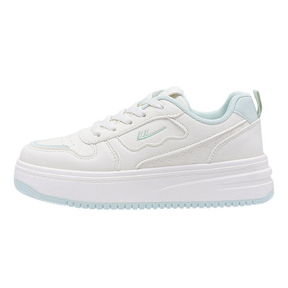 Sapatos brancos Warrior de cano baixo, confortáveis, versáteis versáteis de sola grossa, ténis modernos e estéticos, sapatos femininos simples com um design elegante