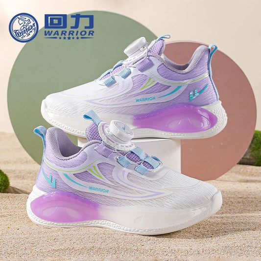 Sapatos Warrior com blocos de cor confortáveis e versáteis para rapazes e raparigas, sapatos coreanos de botões fofos de alto valor estético, sapatos desportivos de exterior estilosos