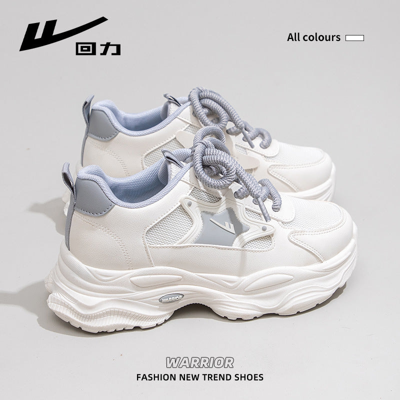 Sapatos de pai estilo minimalista Warrior, sapatos desportivos de sola grossa respiráveis em malha, sapatos casuais casuais para caminhadas ao ar livre primavera/outono 2025