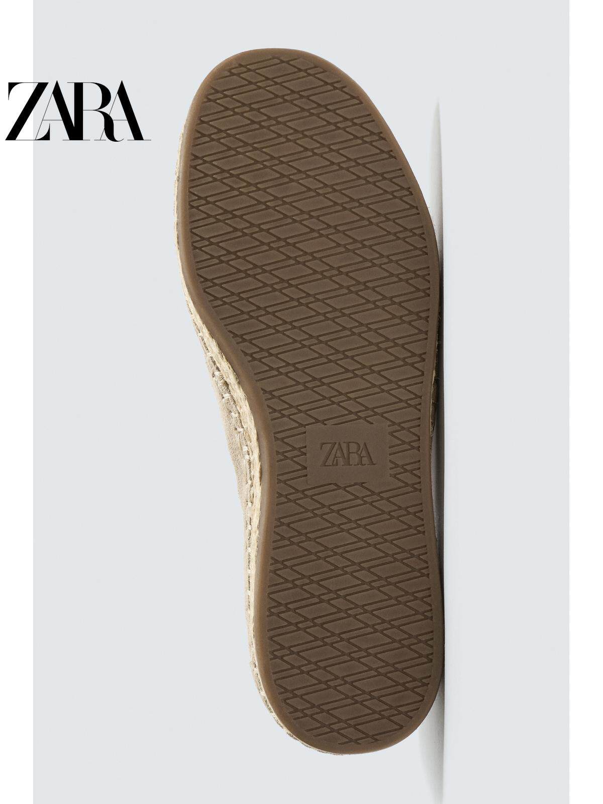 Sapatos masculinos ZARA Primavera/Verão 2026 com acabamento em camurça, bico redondo, estilo Derby, 2455720 002
