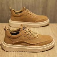 Sapatos Masculinos da Primavera 2025: Novos Sapatos Respiráveis, Sapatilhas Desportivas Masculinas Versáteis Modernas com Sola Grossa, Ténis Casuais, Sapatos de Pele, Sapatos Modernos