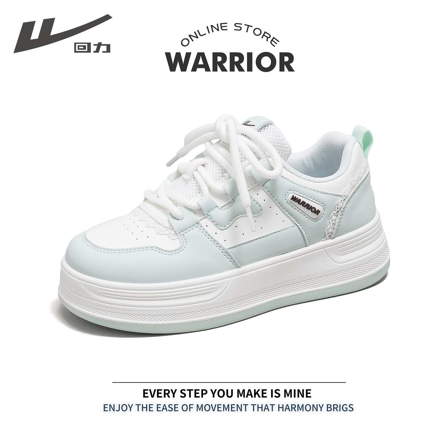 Os novos sapatos casuais versáteis e baixos da Warrior, sapatos desportivos modernos e confortáveis, ténis coreanos de sola grossa de alto valor para mulheres
