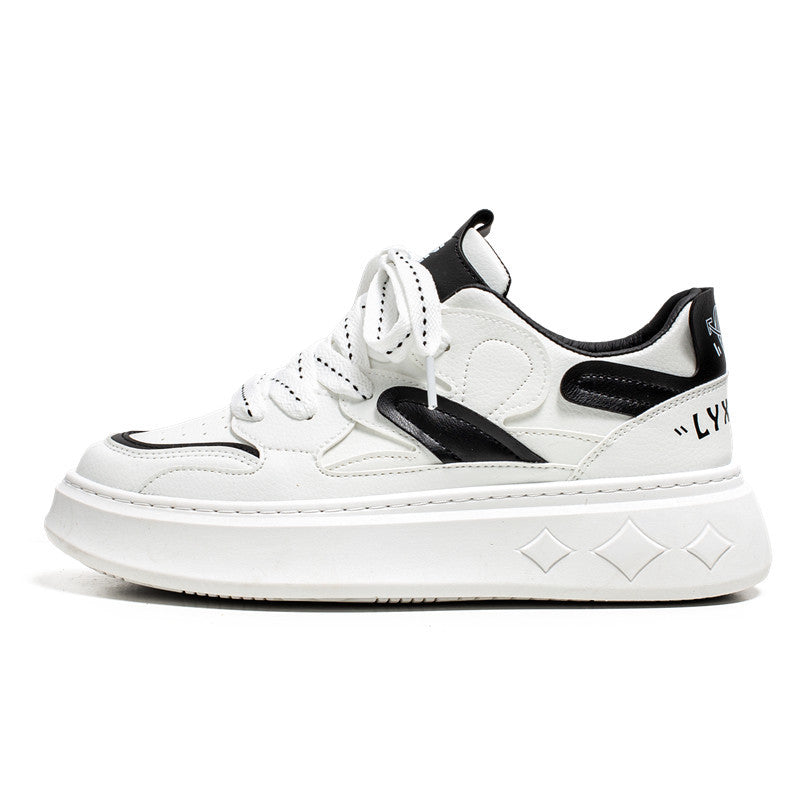 Sapatos masculinos, ténis brancos primaveres, ténis modernos de sola grossa masculina, sapatos desportivos desportivos versáteis para homens que aumentam a temperatura