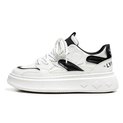 Sapatos masculinos, ténis brancos primaveres, ténis modernos de sola grossa masculina, sapatos desportivos desportivos versáteis para homens que aumentam a temperatura
