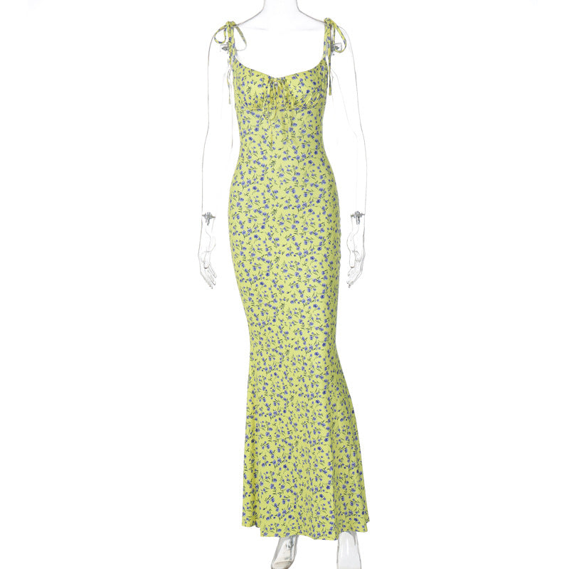 Europa & América 2026 Verão 2026 Novo Vestido Floral Pequeno de Alta Alta Com Alta Vestido Vestido Feminino Comércio Exterior Amazon Roupa Feminina Grossista
