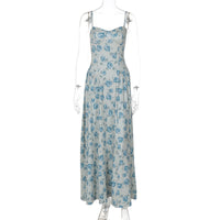 2026 Vestido Princesa Slimless Strapless Sweet Style Verão Europeus e Americanos com Vestido Floral de Alças Finas para Mulheres