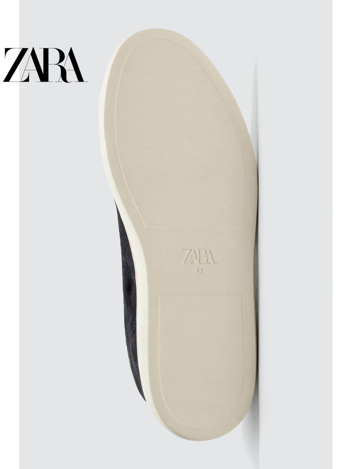 ZARA 2026 Primavera/Verão Novos Sapatos Masculinos, Detalhes em Camurça, Tênis Leves com Cadarço, 2240720 400