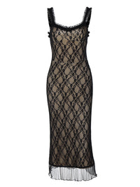 Comércio exterior europeu e americano quente novo sexy renda detalhes peito laço irmã real estilo mid slip vestido mulheres