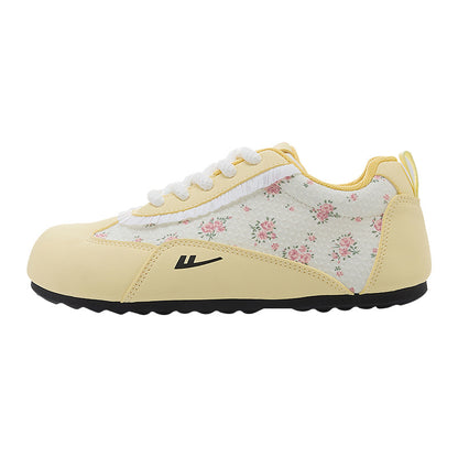 Sapatos casuais versáteis e de alto valor com blocos de cor Warrior, sapatos femininos coreanos elegantes e giros, sapatos de treino moral baixos e estilosos