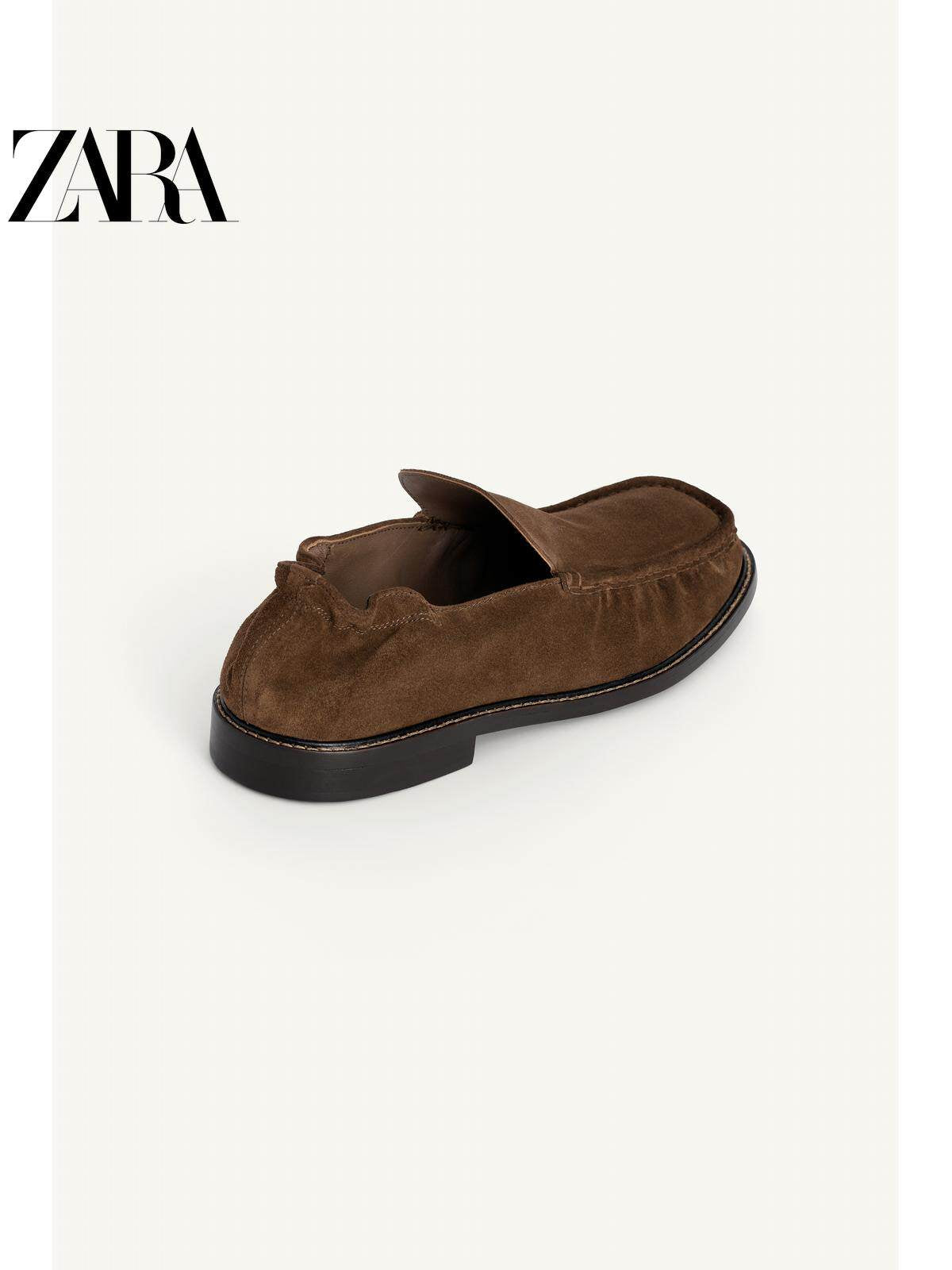 ZARA 2026 Primavera/Verão Novos Sapatos Náuticos Masculinos de Couro da Série Studio 2692720 700