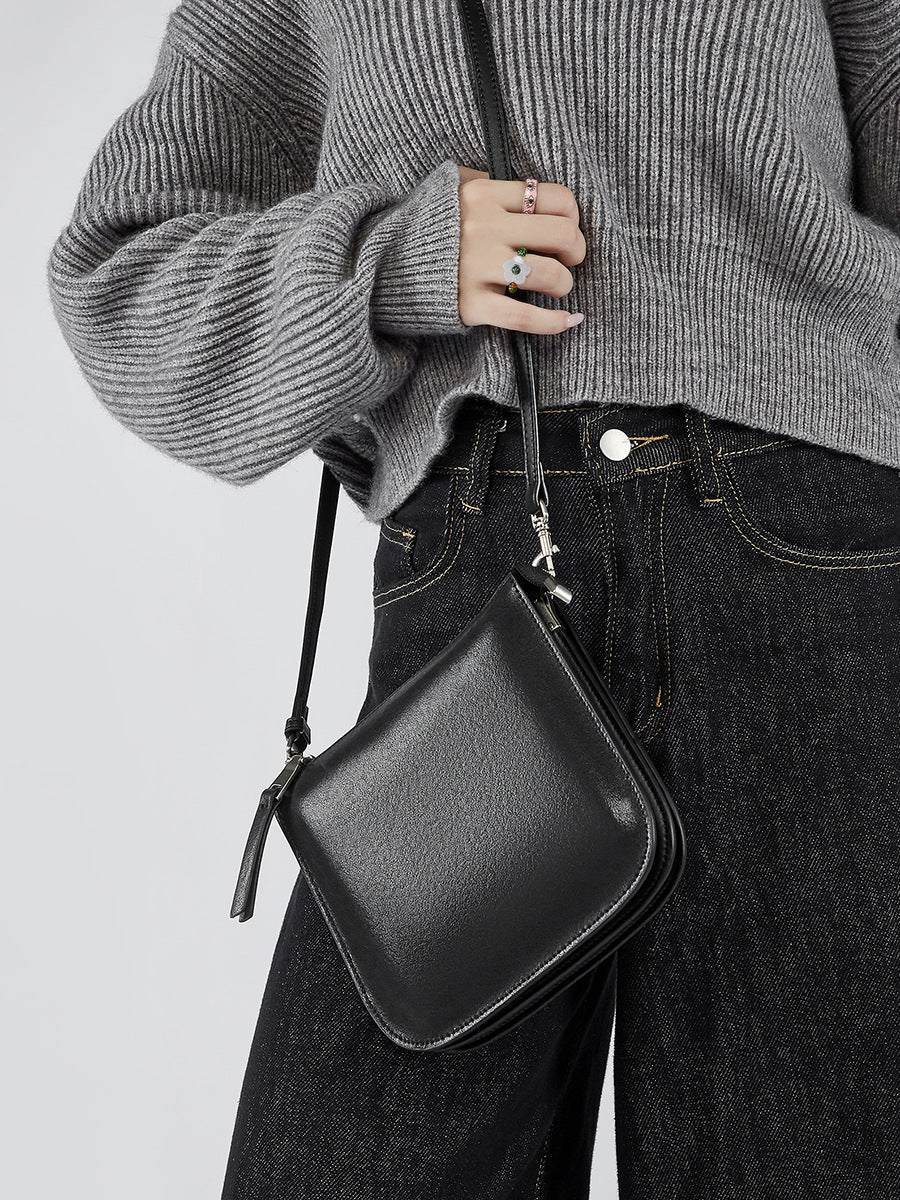 Primavera/Verão novas malas de pele genuína para mulher, malas cruzadas de ombro único, malas de telemóvel, bolsas tipo balde feminino, malas pequenas de ombro único, malas para as axilas
