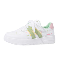 Sapatos estrela da moda com blocos de cor Warrior, ténis modernos da primavera, sapatos casuais versáteis em pele e respiráveis, sapatos femininos