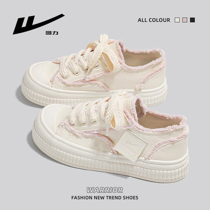Ténis Warrior Flush Sapatos Criativos de Primavera/Outono com sola grossa, Sapatos Casuais com Atacadores ao estilo Hong Kong, Casuais Casuais de sola grossa