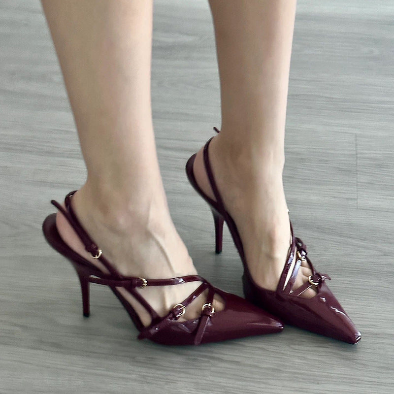 Comércio Exterior 2025 Primavera/Verão Nova Moda Sapatos Individuais Vintage de Bico Pontiagudo Sapatos Femininos da Amazon Salto Alto Transfronteiriço para Mulher