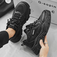 Sapatos de Homem 2025 Novos Summer Breathable Mesh Casual Little White Outdoor Running Masculino com sola grossa e sola Dad Dad Trendy Trendy
