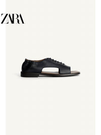 ZARA 2026 Primavera/Verão Novos Sapatos Sociais Masculinos Studio Series em Couro com Bico Redondo 2492720 400