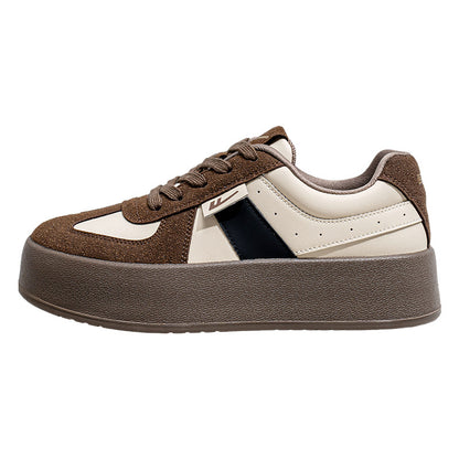 Os novos sapatos casuais Merard da Warrior, sapatos de treino moral versáteis na primavera, sapatos plataforma femininos com blocos de cor